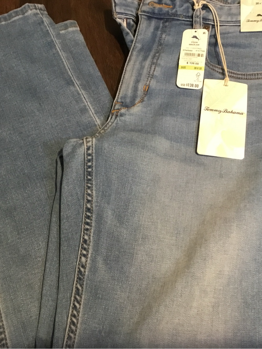 Tommy Bahama Faded Light Blue Denim Jeans NWT